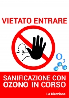 SEGNALE DI SICUREZZA - SANIFICAZIONE CON OZONO